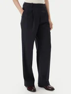 Spodnie damskie - Tommy Hilfiger Spodnie materiałowe Timeless WW0WW48352 Granatowy Straight Fit - miniaturka - grafika 1