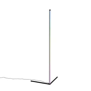 QAZQA Czarna lampa podłogowa z diodą LED RGB i pilotem - Carla - Lampy stojące - miniaturka - grafika 1