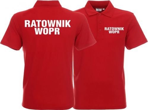 Promostars LPP - Koszulka Polo męska RATOWNIK WOPR czerwona