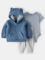 Bluzy i sweterki niemowlęce - carter's 3-częściowy zestaw w kolorze niebiesko-szarym - miniaturka - grafika 1