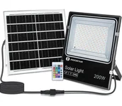 Lampy ogrodowe - Aigostar - LED RGB Ściemnialny naświetlacz solarny LED/200W/3,2V IP66 + pilot - miniaturka - grafika 1