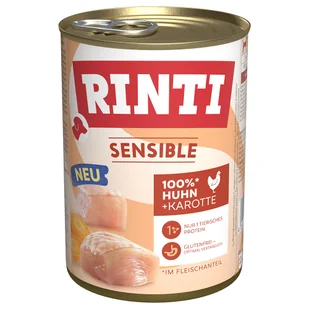 Megapakiet RINTI Sensible, 24 x 400 g - Kurczak i marchew - Mokra karma dla psów Megapakiet RINTI Sensible, 24 x 400 g - Kurczak i marchew - Mokra karma dla psów - miniaturka - grafika 1