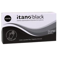 Rękawiczki jednorazowe - Itano Black, Czarne rękawiczki nitrylowe bezpudrowe, rozm. L, 100 szt. - miniaturka - grafika 1