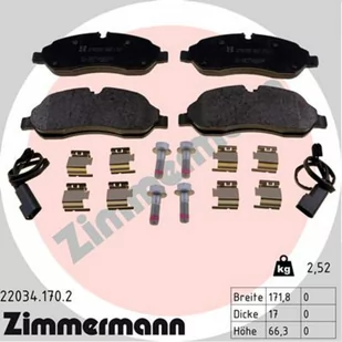 Klocki hamulcowe - komplet ZIMMERMANN 22034.170.2 - Klocki hamulcowe - miniaturka - grafika 1