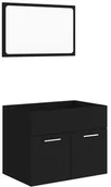 Meble łazienkowe - vidaXL vidaXL 2-częściowy zestaw mebli łazienkowych, czarny, płyta wiórowa - miniaturka - grafika 1