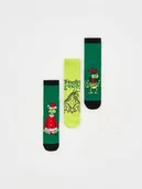 Skarpetki dla dzieci - Reserved - Świąteczne skarpetki Grinch 3 pack - ciemnozielony - miniaturka - grafika 1