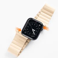 Etui i futerały do telefonów - Dux Ducis Magnetic Strap pasek do Watch 7 / 6 / 5 / 4 / 3 / 2 / SE (41 / 40 / 38mm) magnetyczna opaska beżowy (Chain Version) - miniaturka - grafika 1