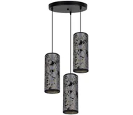 Lampy sufitowe - Żyrandol na lince AVALO 3xE27/60W/230V śr. 35 cm szary/czarny - miniaturka - grafika 1