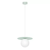 Lampy sufitowe - Szałwiowa lampa wisząca z białą kulką ⌀10 cm K-5450 z serii ROBIN - miniaturka - grafika 1