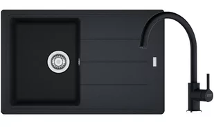 Zestaw granitowy Franke Zlewozmywak BFG 611-78 + Bateria Lina XL Onyx - Zlewozmywaki z baterią - miniaturka - grafika 1