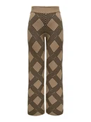 Spodnie damskie - ONLY Spodnie dzianinowe Anny 15327634 Beżowy Loose Fit - miniaturka - grafika 1