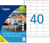 Etykiety do drukarek - agipa 3270241140149 uniwersalne etykiety 48,5 x 25,4 mm prostokątne białe - miniaturka - grafika 1