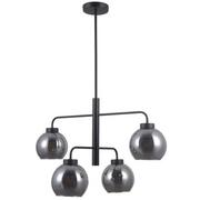 Lampy sufitowe - Italux Wisząca LAMPA loftowa POGGI PND-28028-4D szklana OPRAWA zwis kule balls czarne przydymione - miniaturka - grafika 1