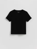 Koszulki dla dziewczynek - Reserved - Bawełniany t-shirt - czarny - miniaturka - grafika 1