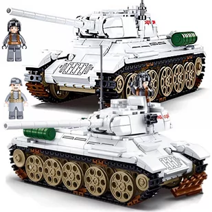 Klocki Czołg T-34/85 RUDY 102 Wersja Zimowa, Wojsko, Armia - Klocki - miniaturka - grafika 1