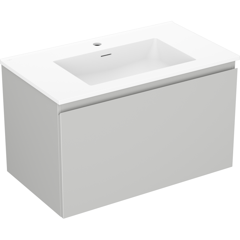 Mexen Orio szafka łazienkowa 80 cm z umywalką Otis, 1 szuflada, szara mat/biała mat - 91A10-08047-1-BF62-W18M01