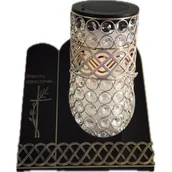 Lampiony i znicze - Znicz witraż VIP Premium solar SZKA10S 25 cm złoty Ilumini - miniaturka - grafika 1