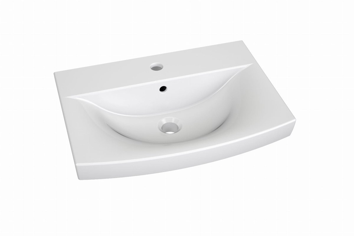 Ravak Prostokątna umywalka ceramiczna FAN 600 biała 1szt