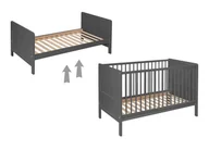 Łóżeczka i kojce - Łóżeczko Nelly 120x60 BUKOWE Szary tapczan barierka sofa - miniaturka - grafika 1