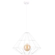 Lampy sufitowe - KET Wisząca LAMPA druciana KET188 metalowa OPRAWA industrialna zwis diament biały KET188 - miniaturka - grafika 1