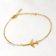 Bransoletki - Bransoletka celebrytka Samolot złota - miniaturka - grafika 1
