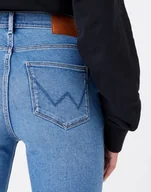 Spodnie damskie - Damskie spodnie jeansowe Wrangler HIGH RISE SKINNY W27 L30 - miniaturka - grafika 1