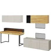 Zestawy mebli dla dzieci - Zestaw Mebli Młodzieżowych z Oświetleniem SET-09A Teen Flex Lenart Hikora Naturalna, Silk Flou, Raw Steel - miniaturka - grafika 1