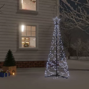 vidaXL Choinka stożkowa, 200 zimnych białych LED, 70x180 cm - Choinki - miniaturka - grafika 1