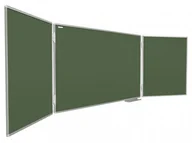 Tablice i flipcharty - Tablica szkolna typu tryptyk, zielona, 120x90-240 cm - miniaturka - grafika 1
