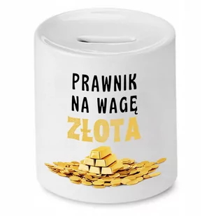 SKARBONKA DLA PRAWNIKA NA WAGĘ ZŁOTA PREZENT z Nadrukiem ze Zdjęciem - Skarbonki - miniaturka - grafika 1
