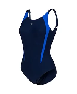 Stroje kąpielowe - ARENA Damski strój kąpielowy Lola U Back Panel jednoczęściowy kombinezon, granatowy, 42, niebieski morski, 42 - grafika 1