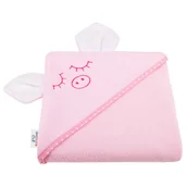 Okrycia kąpielowe dla dzieci - Bocioland Okrycie Kąpielowe 80X80 Różowa Świnka - miniaturka - grafika 1