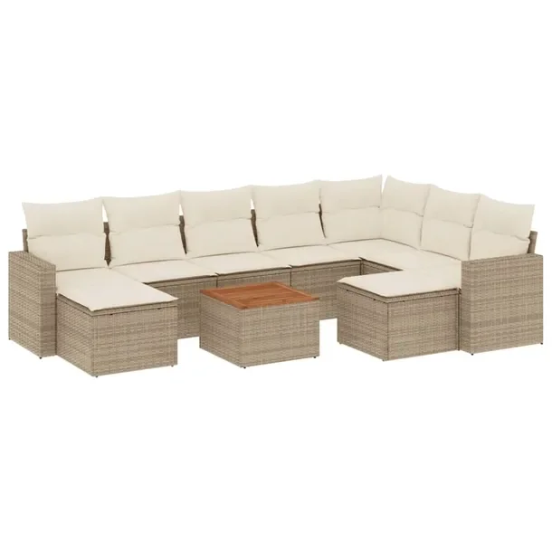 Zestaw mebli ogrodowych z rattanem PE, beżowy, wymiary: 62x62x69 cm, 55x62