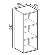 Szafy biurowe - Szafa biurowa niska z drzwiami PRIMO GRAY, 1087 x 400 x 420 mm, szary/buk - miniaturka - grafika 1