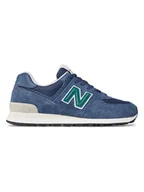 Trampki damskie - New Balance Skórzane sneakersy "574" w kolorze granatowym - miniaturka - grafika 1