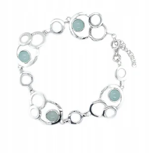 Bransoletka srebrna pr. 925 z kamieniem Agat aqua - Bransoletki - miniaturka - grafika 1