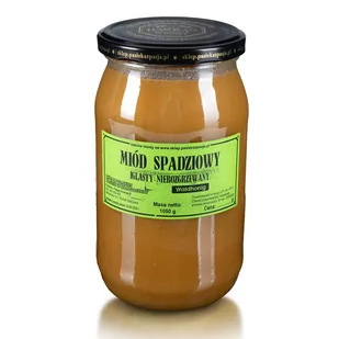 MIÓD SPADZIOWY IGLASTY 1050g, surowy, nierozgrzewany, 100 lat tradycji, zdrowy - Miód - miniaturka - grafika 1