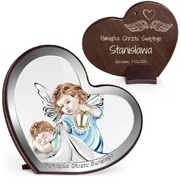 Obrazek w kształcie serca z nadrukiem na Pamiątkę Chrztu Świętego - Pamiątka Chrztu Świętego - miniaturka - grafika 1