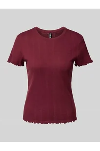 T-shirt o kroju slim fit z czystej bawełny model MARIE - Pieces - Koszulki i topy damskie - miniaturka - grafika 1