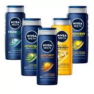 Zestawy kosmetyków męskich - Nivea Men, Zestaw męskich żeli pod prysznic, 5x500 ml - miniaturka - grafika 1