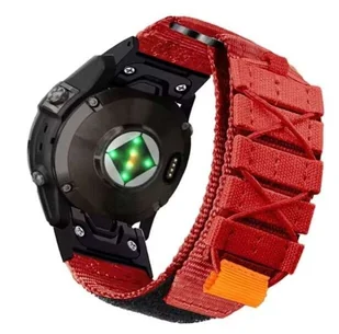 opaska pasek bransoleta NYLON LINE GARMIN FENIX 5/5+/6/6 PRO/7/8 (47mm) czerwony - Akcesoria do smartwatchy - miniaturka - grafika 1