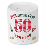Skarbonki - SKARBONKA PREZENT NA URODZINY 50 50te 50-te z Nadrukiem ze Zdjęciem - miniaturka - grafika 1