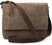 Torby męskie - Torba Męska Na Ramię Duża Czarna Listonoszka Miejska A4 Vintage Canvas - miniaturka - grafika 1