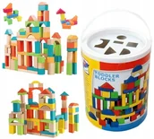Łamigłówki - Lt308 Drewniane Klocki 100 El W Wiaderku Sorter - miniaturka - grafika 1