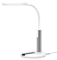 Lampy stojące - Biała lampka biurkowa LED z elastycznym ramieniem - 12X A683 Dagna - miniaturka - grafika 1