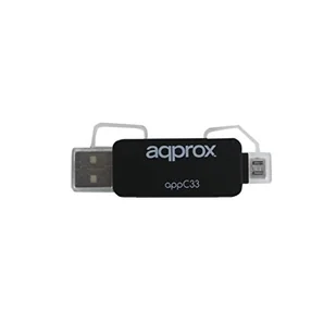 Approx appc33 – adapter kart SD/Micro SD/MMC z USB i Micro USB, czarny - Czytniki kart pamięci - miniaturka - grafika 1