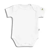 Body dla niemowląt - Nanaf Organic Basic, Body motylkowe z krótkim rękawem, białe - miniaturka - grafika 1