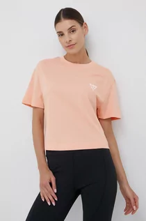 Koszulki i topy damskie - Guess t-shirt bawełniany kolor pomarańczowy - grafika 1