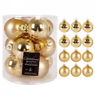 Bombki - Bombki choinkowe szklane złote zestaw 12 szt. 6 cm kod: O-839169 - miniaturka - grafika 1