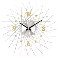 Zegary - LAVVU Srebrny zegar ze złotymi detalami  CRYSTAL Lines LCT1054-0 średnica 49 cm - miniaturka - grafika 1
